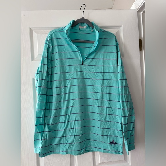 Oliver Ridley Teal and Purple Quarter Zip. New without tags - Picture 1 of 3